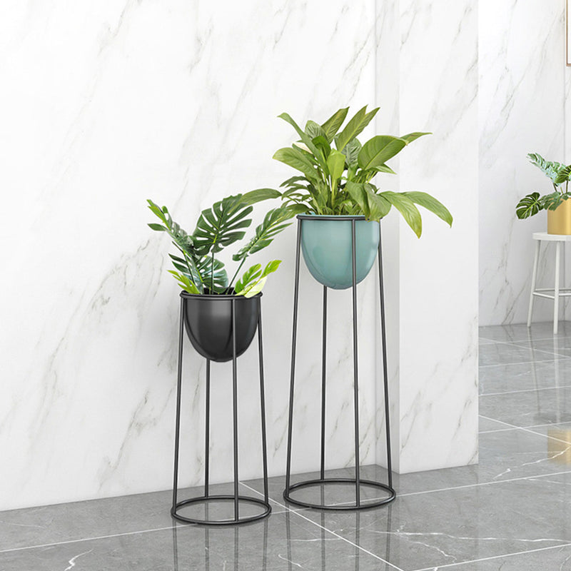 SOGA 4X 70cm Round Wire Metal Flower Pot Stand with Black Flowerpot Holder Rack Display
