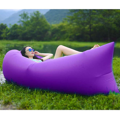 2X Fast Inflatable Sleeping Bag Lazy Air Sofa Purple - Gifts-Australia