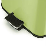 SOGA 4X 6L Foot Pedal Stainless Steel Rubbish Recycling Garbage Waste Trash Bin Square Green