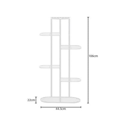 SOGA 6 Tier 7 Pots White Metal Plant Rack Flowerpot Storage Display Stand Holder Home Garden Decor