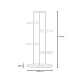 SOGA 6 Tier 7 Pots White Metal Plant Rack Flowerpot Storage Display Stand Holder Home Garden Decor