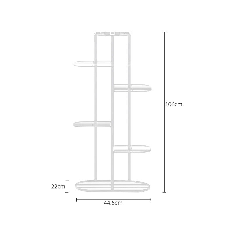 SOGA 6 Tier 7 Pots White Metal Plant Rack Flowerpot Storage Display Stand Holder Home Garden Decor