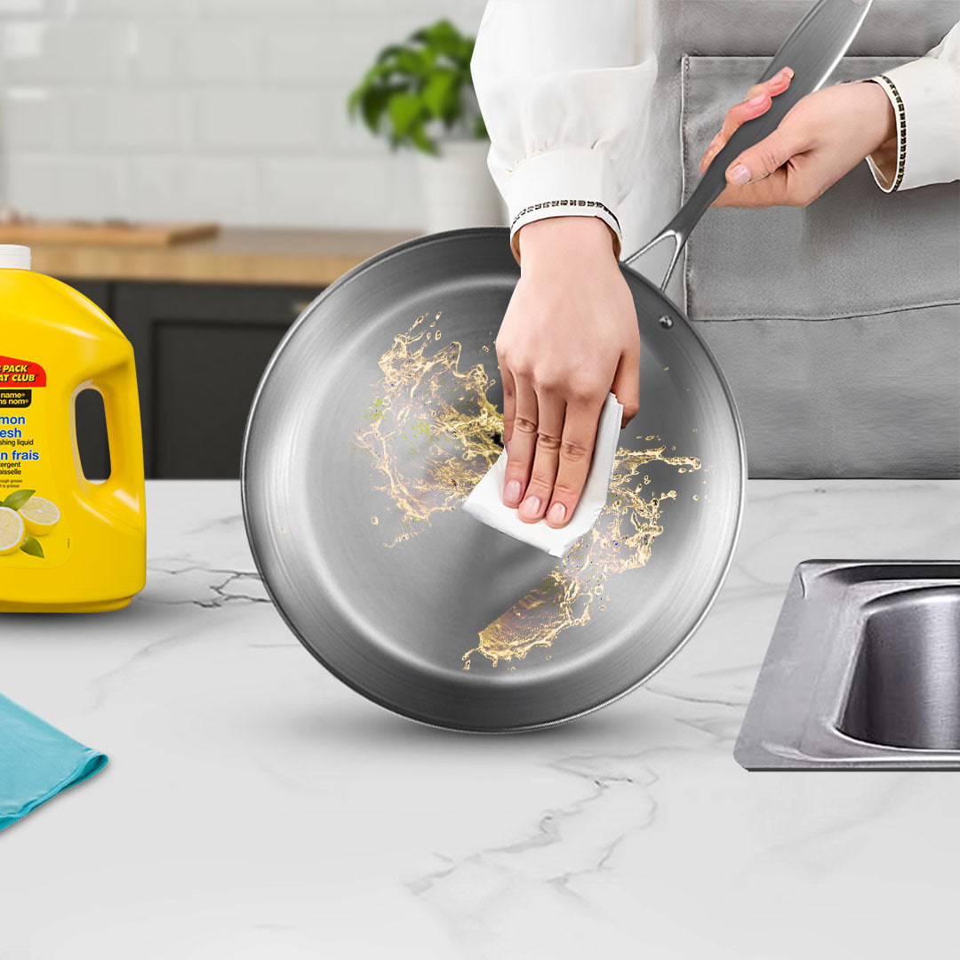 SOGA 36cm Stainless Steel Fry Pan Induction Cooking Pan with Helper Handle