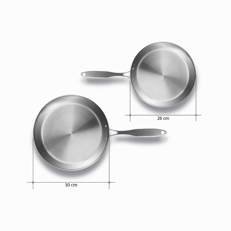 SOGA Stainless Steel Fry Pan 26cm 30cm Frying Pan Top Grade Induction Cooking