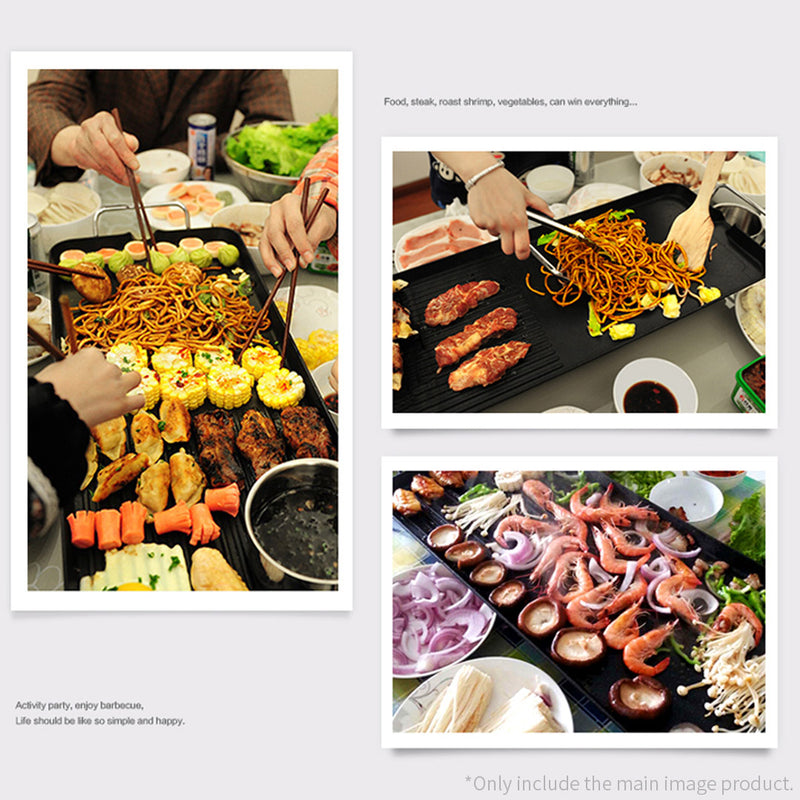 SOGA 68cm Electric BBQ Grill Teppanyaki Tough Non-stick Surface Hot Plate Kitchen 6-8 Person