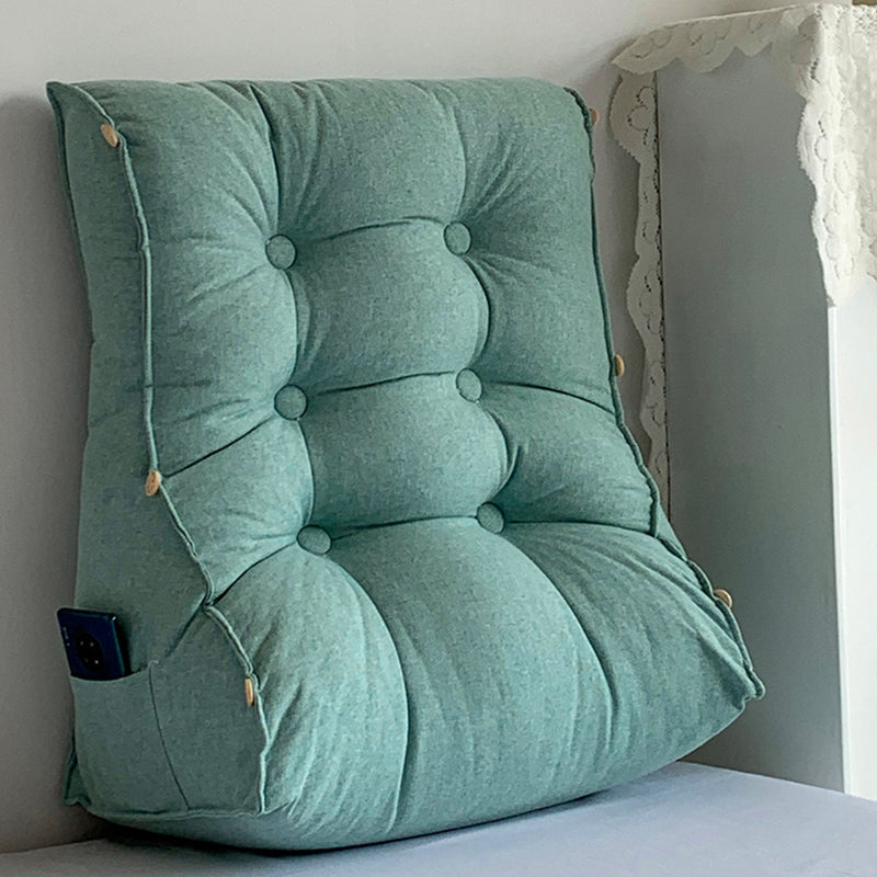 SOGA 60cm Green Triangular Wedge Lumbar Pillow Headboard Backrest Sofa Bed Cushion Home Decor