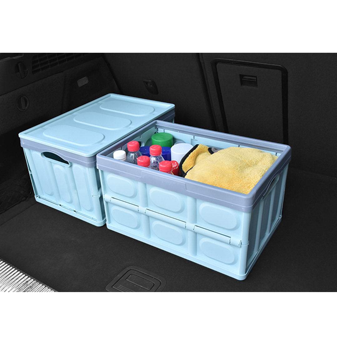 SOGA 2X 30L Collapsible Car Trunk Storage Multifunctional Foldable Box Blue