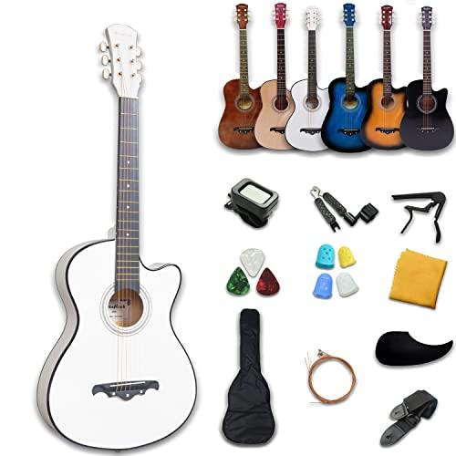 Rosefinch Acoustic Guitar 3/4 Size Cutaway 38 inch Folk Guitar Bundles