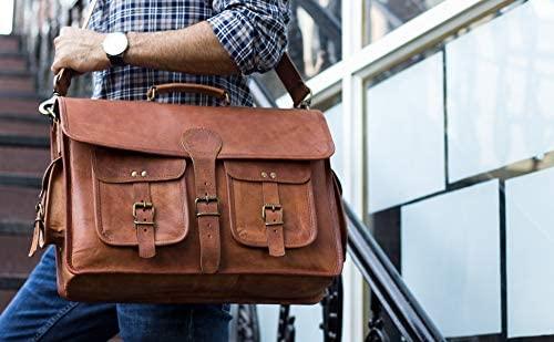 18 inch leather messenger laptop bag discount