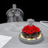 Real Eternal Rose LED Lights, Wood Base Warm Handmade Artificial Flower for Her - Gifts-Australia