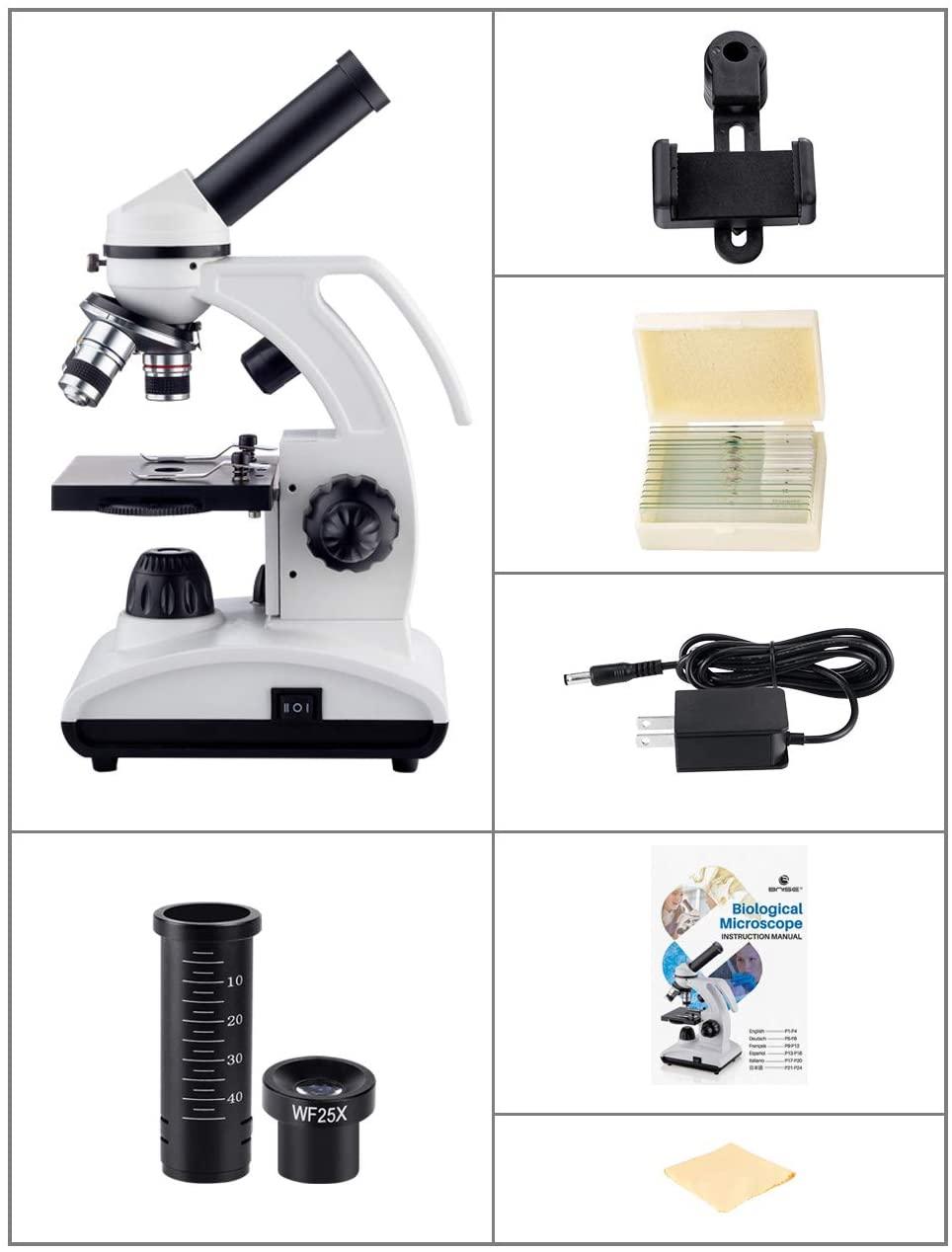 BNISE Microscope Professionnel 100-2000x Microscope Enfant 4-16 Ans Portable avec Adaptateur téléphonique et Sac de Transport BNISE Microscope Professionnel 100-2000x Microscope Enfant 4-16 Ans Portable avec Adaptateur téléphonique et Sac de Transport