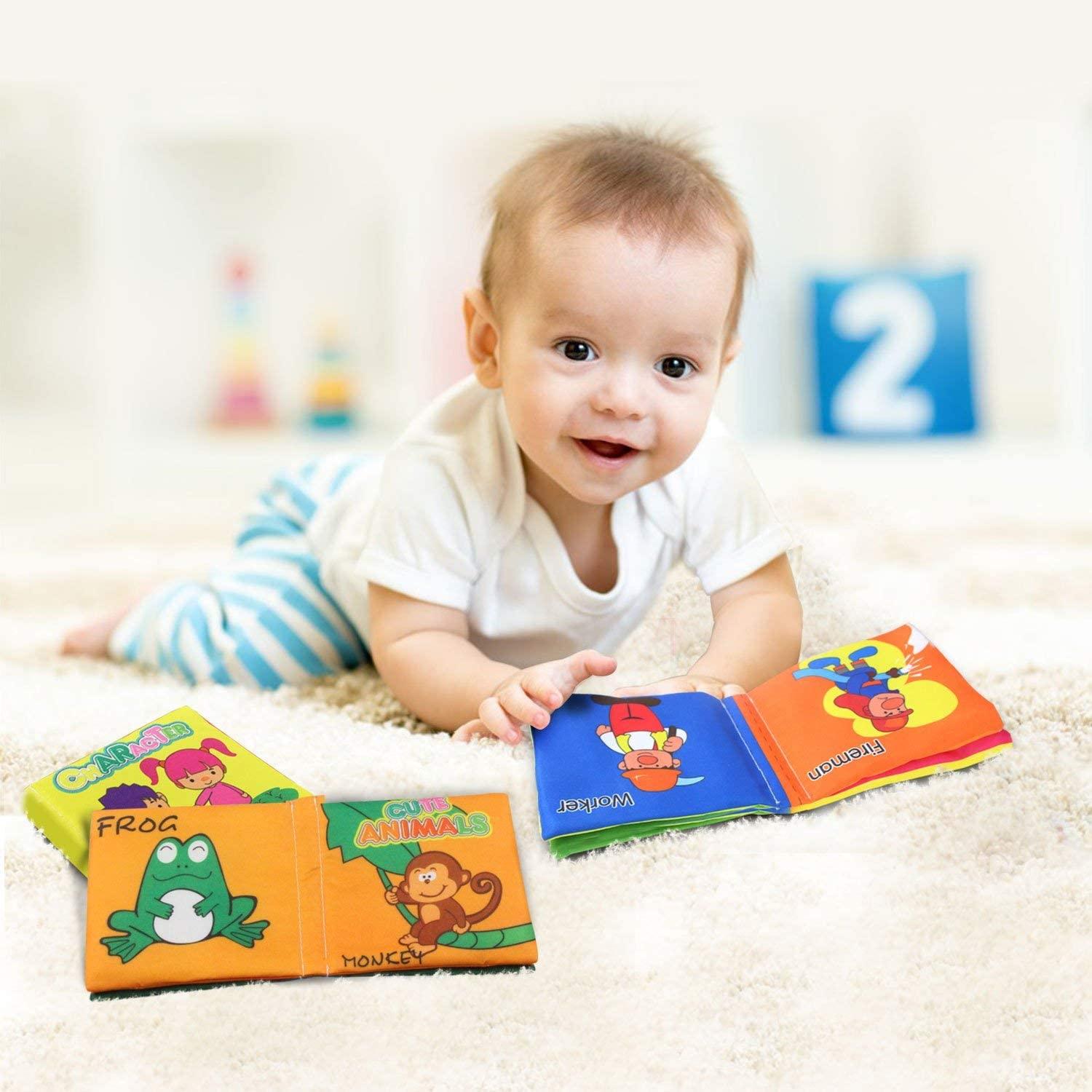 Coolplay Baby's First Non-Toxic Soft Cloth Book Set Squeak