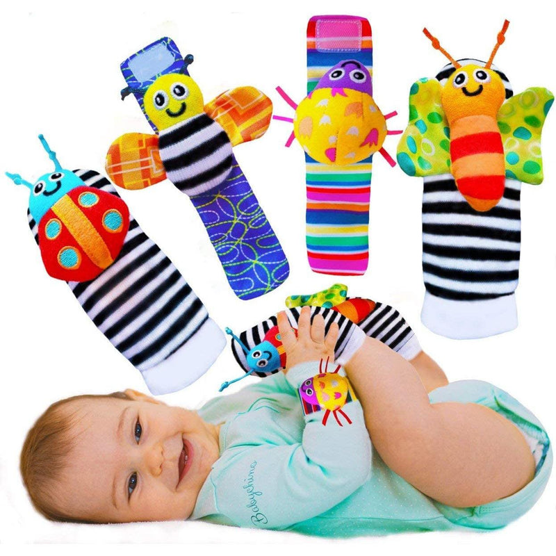 Baby Wrist Rattle & Foot Finder Socks ,Girls from 0-3-6 Months Old - Gifts-Australia