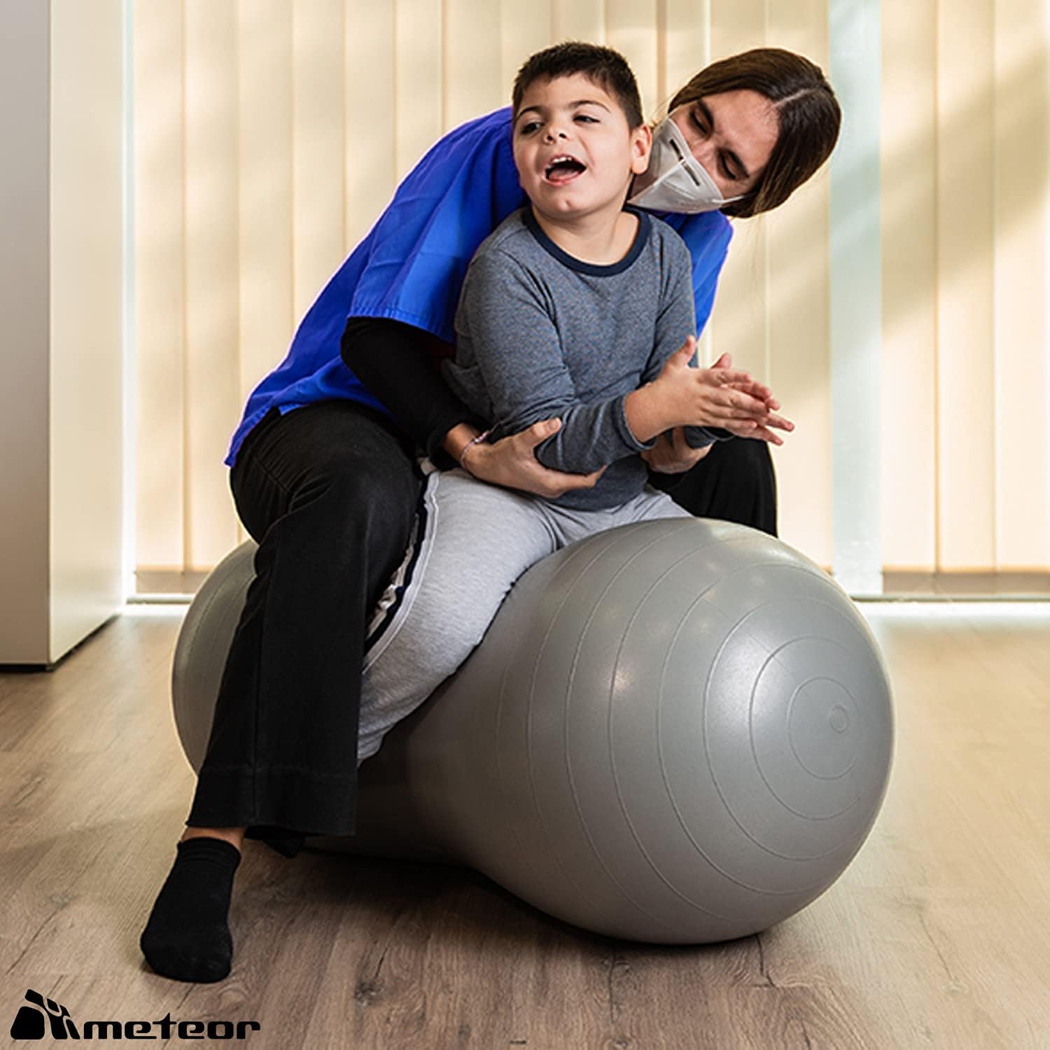 Meteor Peanut Shape Exercise Ball with Foot Pump Support 500Kg 90x45 Gifts Hub Australia