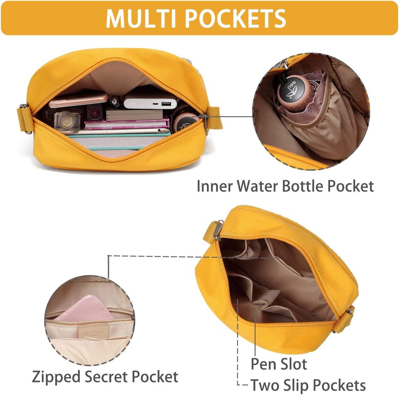Canvas messenger bag hotsell with water bottle pocket