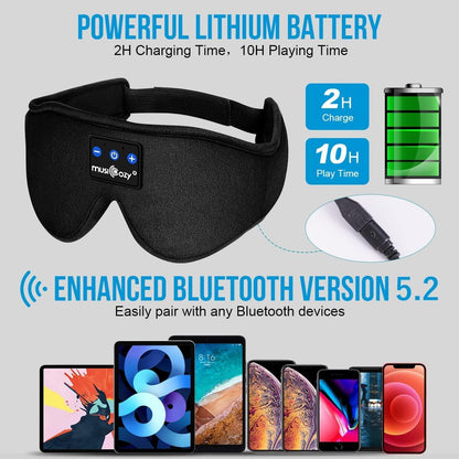 Bluetooth Wireless Sleeping Eye Mask,Office Travel Unisex Gifts - Gifts-Australia