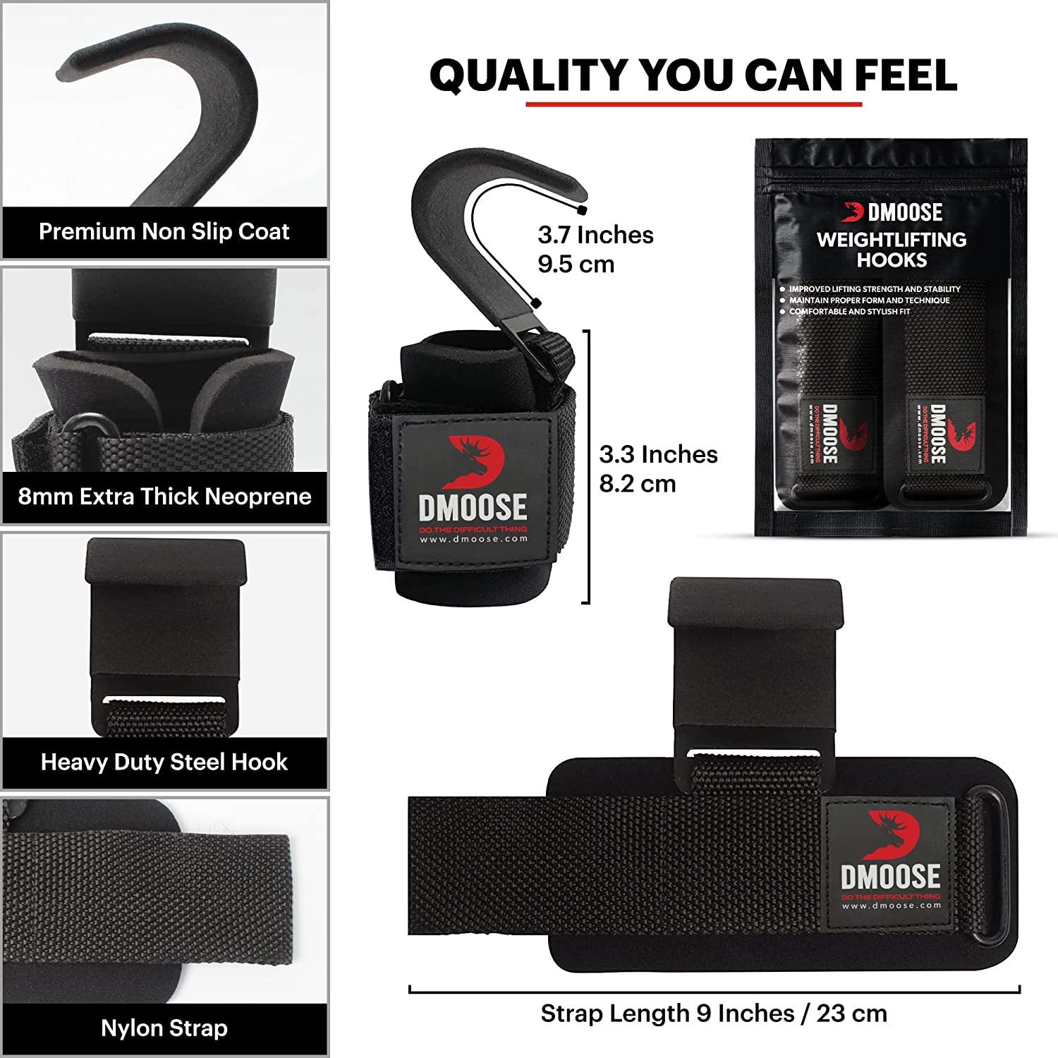 Dmoose fitness weight lifting hooks grip outlet
