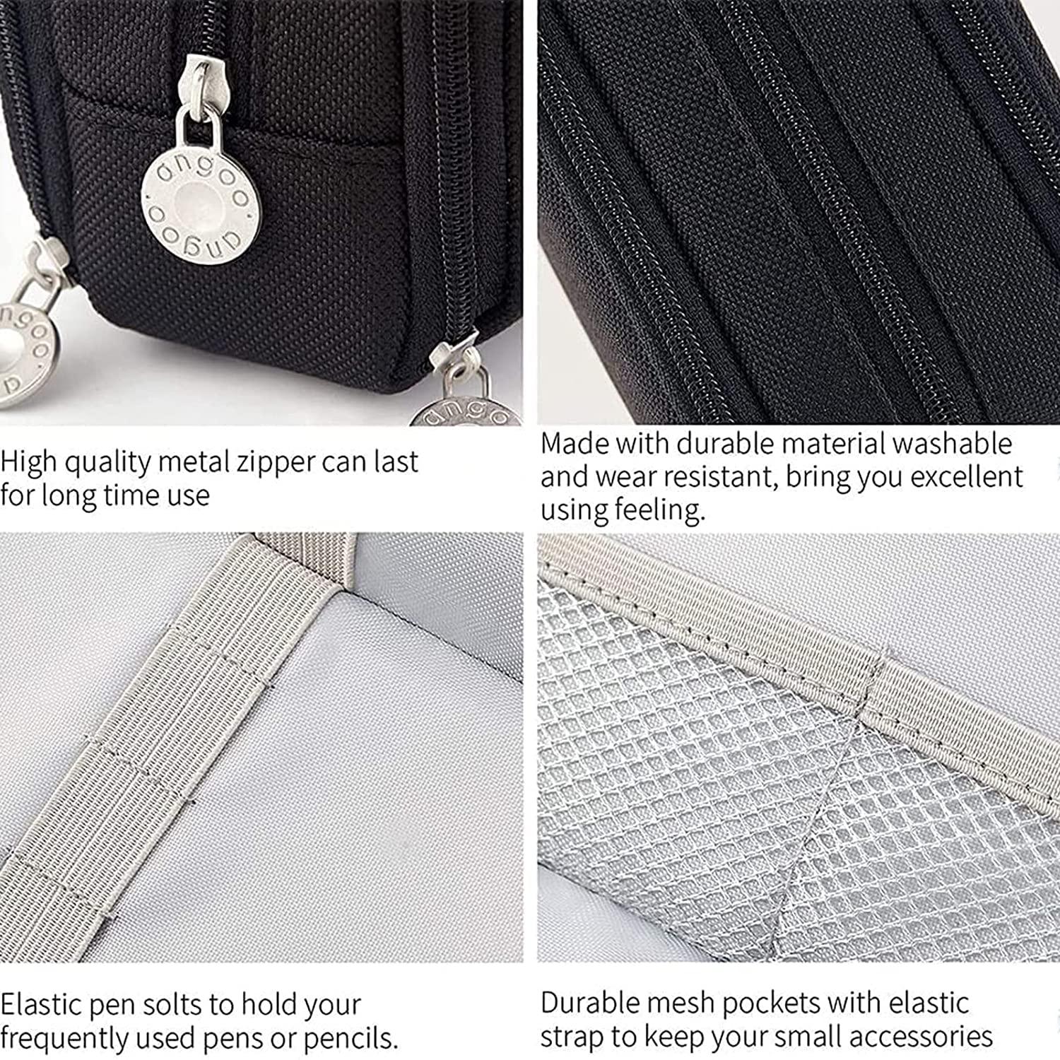 MART 3 Compartment Stationery Pen Canvas Bag - Gifts-Australia
