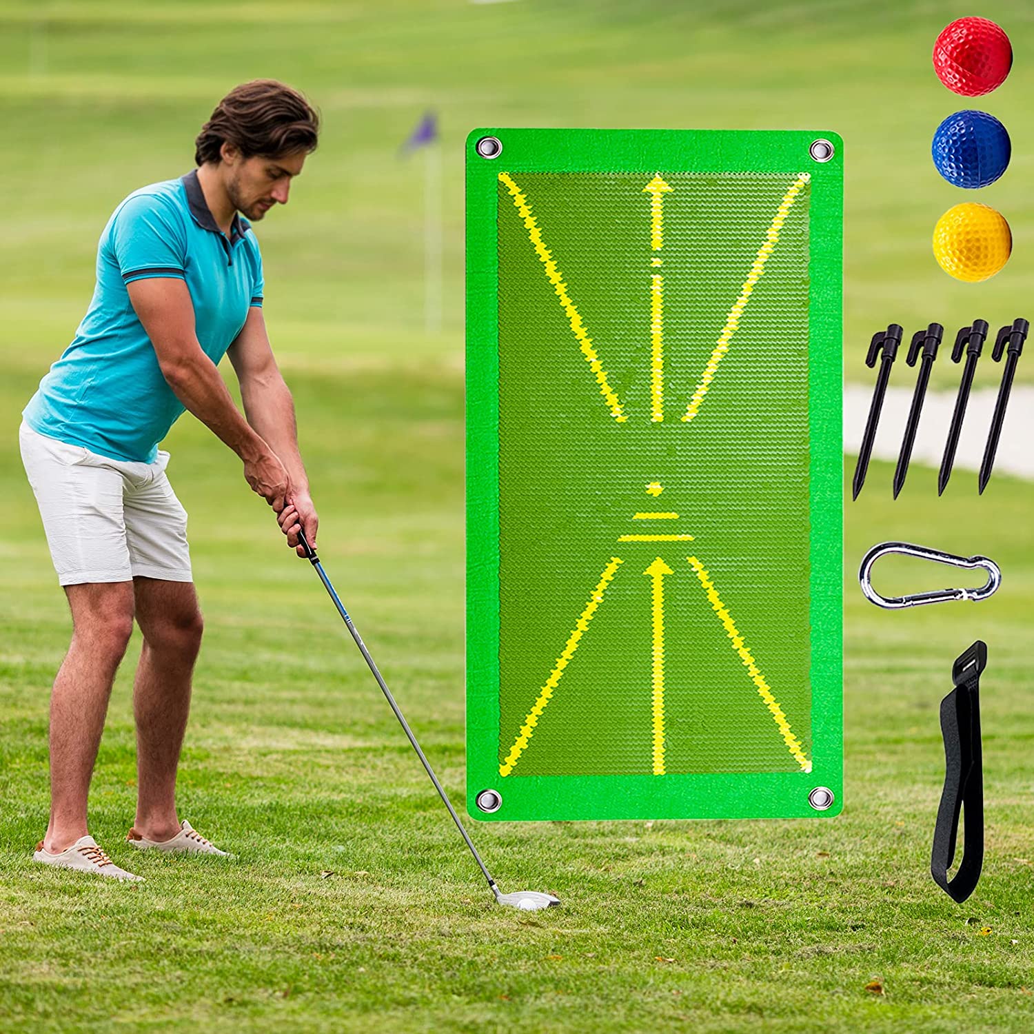 Golf Training Mat for Swing Detection Batting, Path Feedback Golf Swin ...