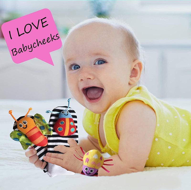 Baby Wrist Rattle & Foot Finder Socks ,Girls from 0-3-6 Months Old - Gifts-Australia