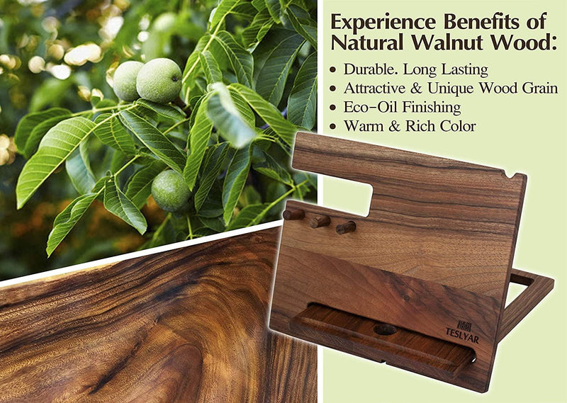 Wood Phone Docking Station ,Nightstand Purse Tablet,Male Travel Idea Gadgets Christmas gift - Gifts-Australia