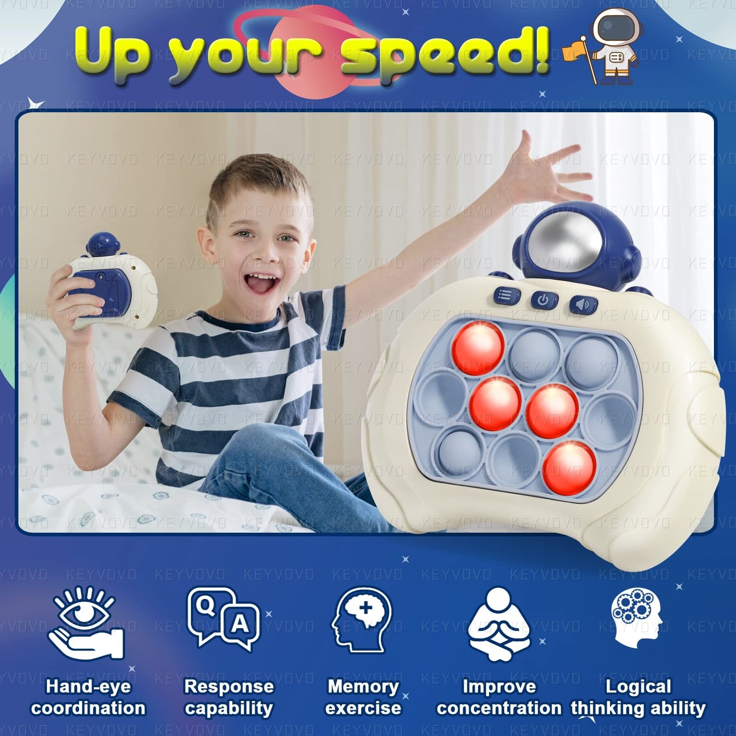 Interactive Push Pop Electronic Game: Handheld Console with Lights