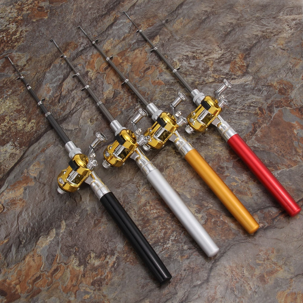 Pocket Fishing Rod – Foldable Pen Rod, 100-160cm Length, Aluminum Alloy + Fiberglass, For Freshwater &